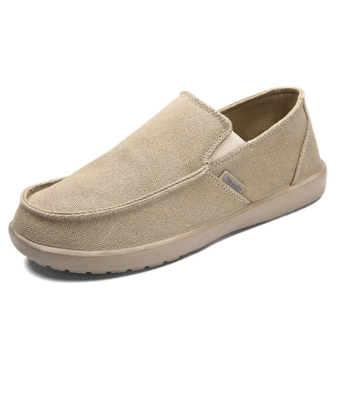 Mocassin Orthopédique en Toile Beige Sable – Homme