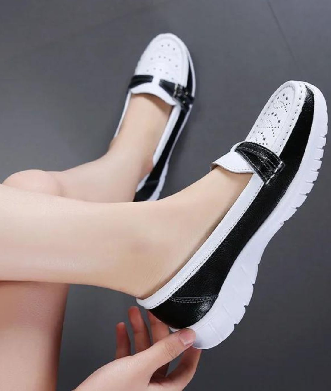 Mocassins Ouverts À Talons Compensés Pour Femme