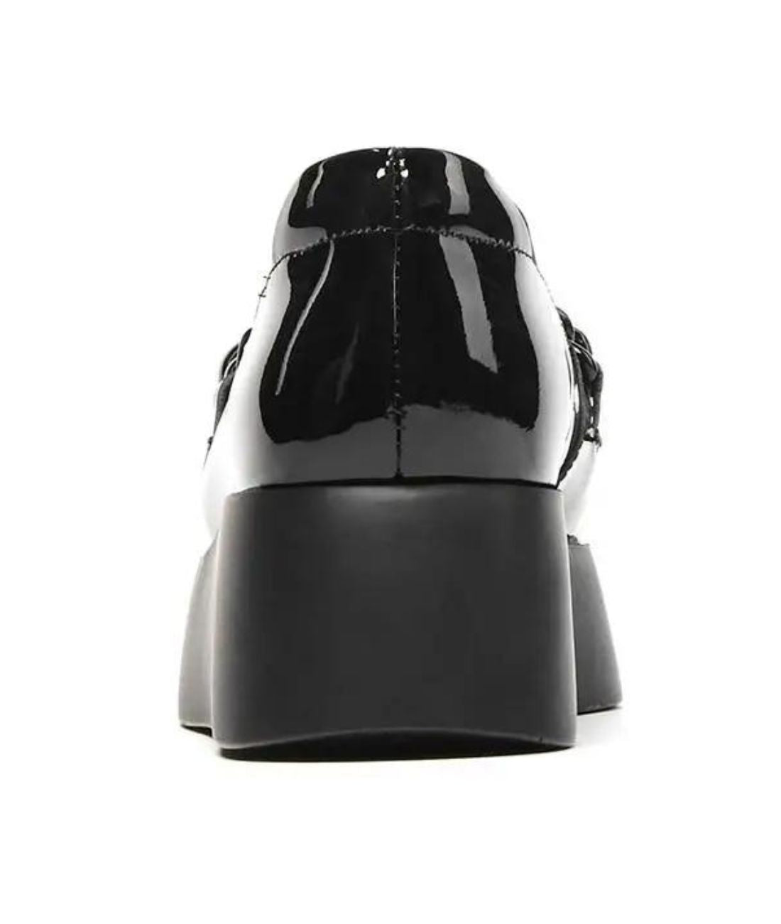 Mocassin à Plateforme en Vernis Noir Profond – Femme