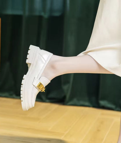 Mocassin à Plateforme en Cuir Verni Noir Profond – Femme