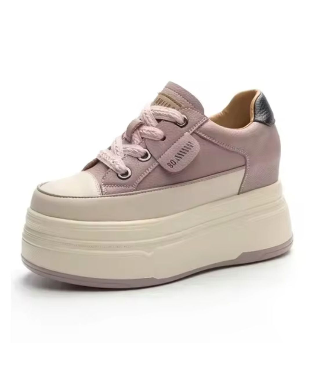 Mocassin à Plateforme en Cuir Violet Pourpre – Femme