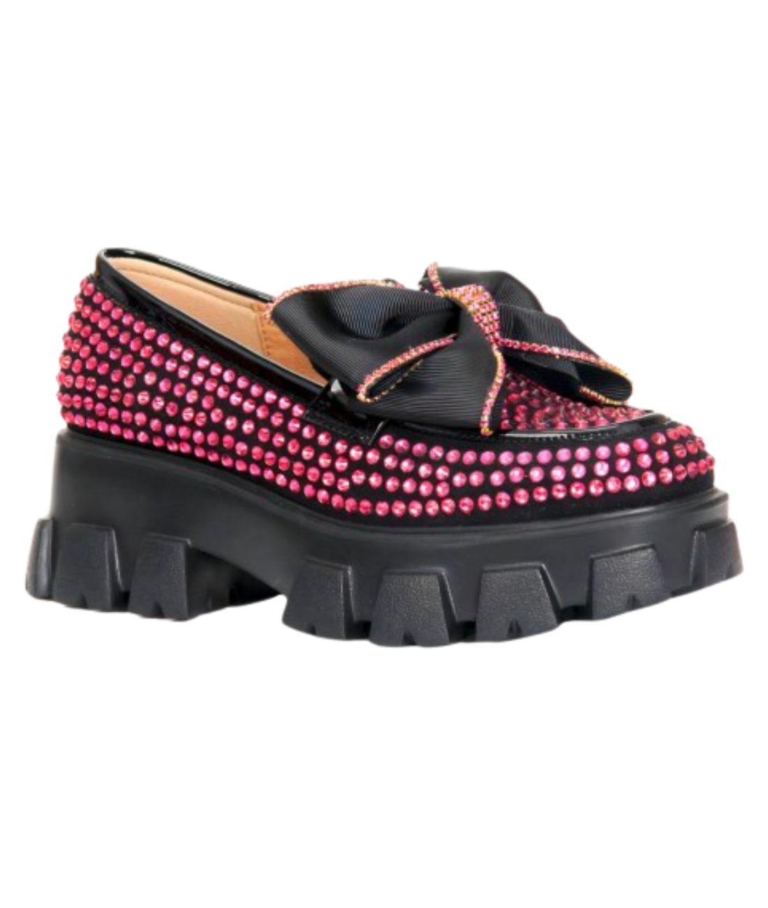 Mocassin à Plateforme en Cuir Fuchsia – Femme