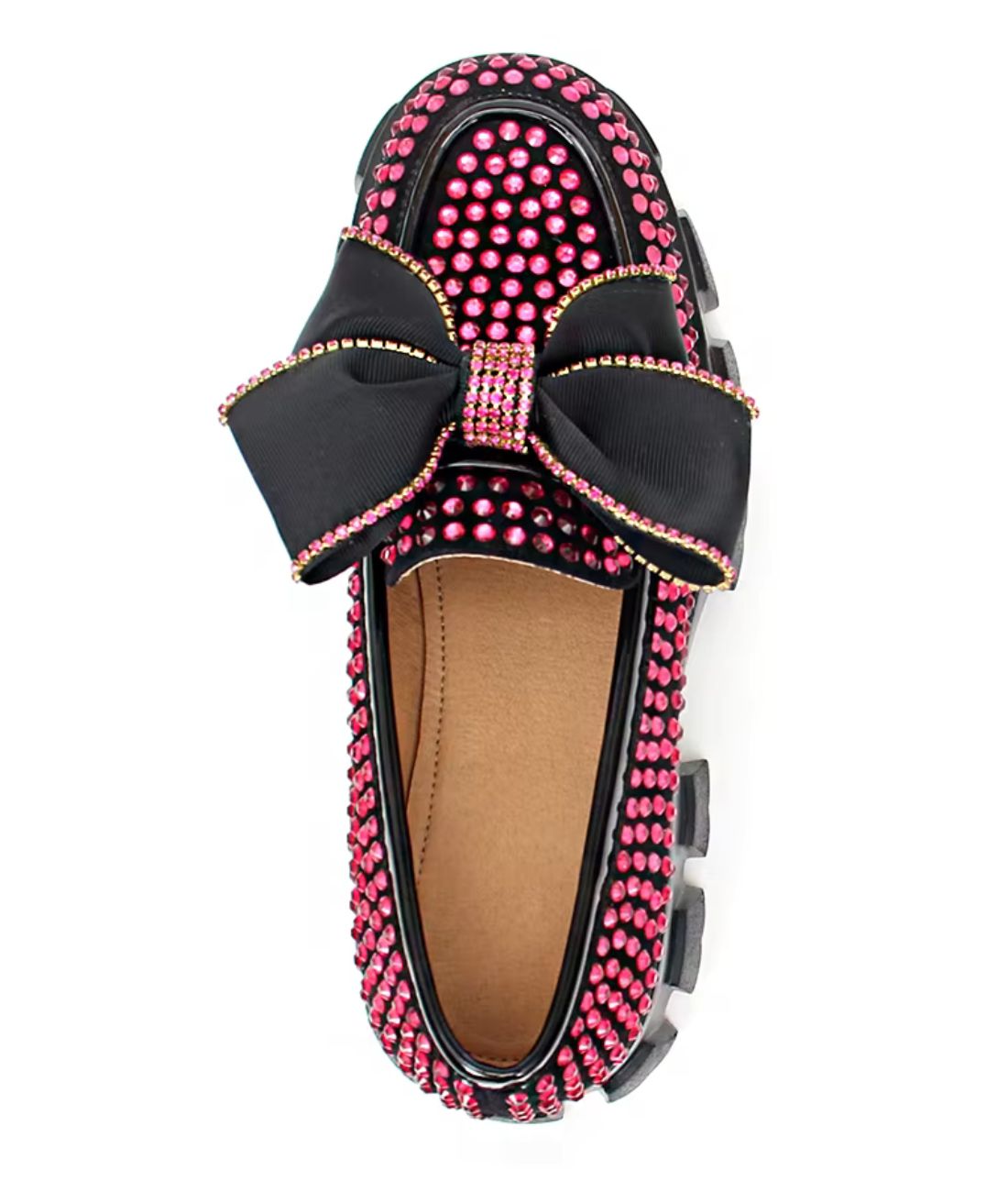 Mocassin à Plateforme en Cuir Fuchsia – Femme