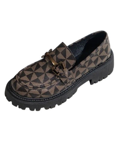 Mocassin à Plateforme en Cuir Noir Profond – Femme