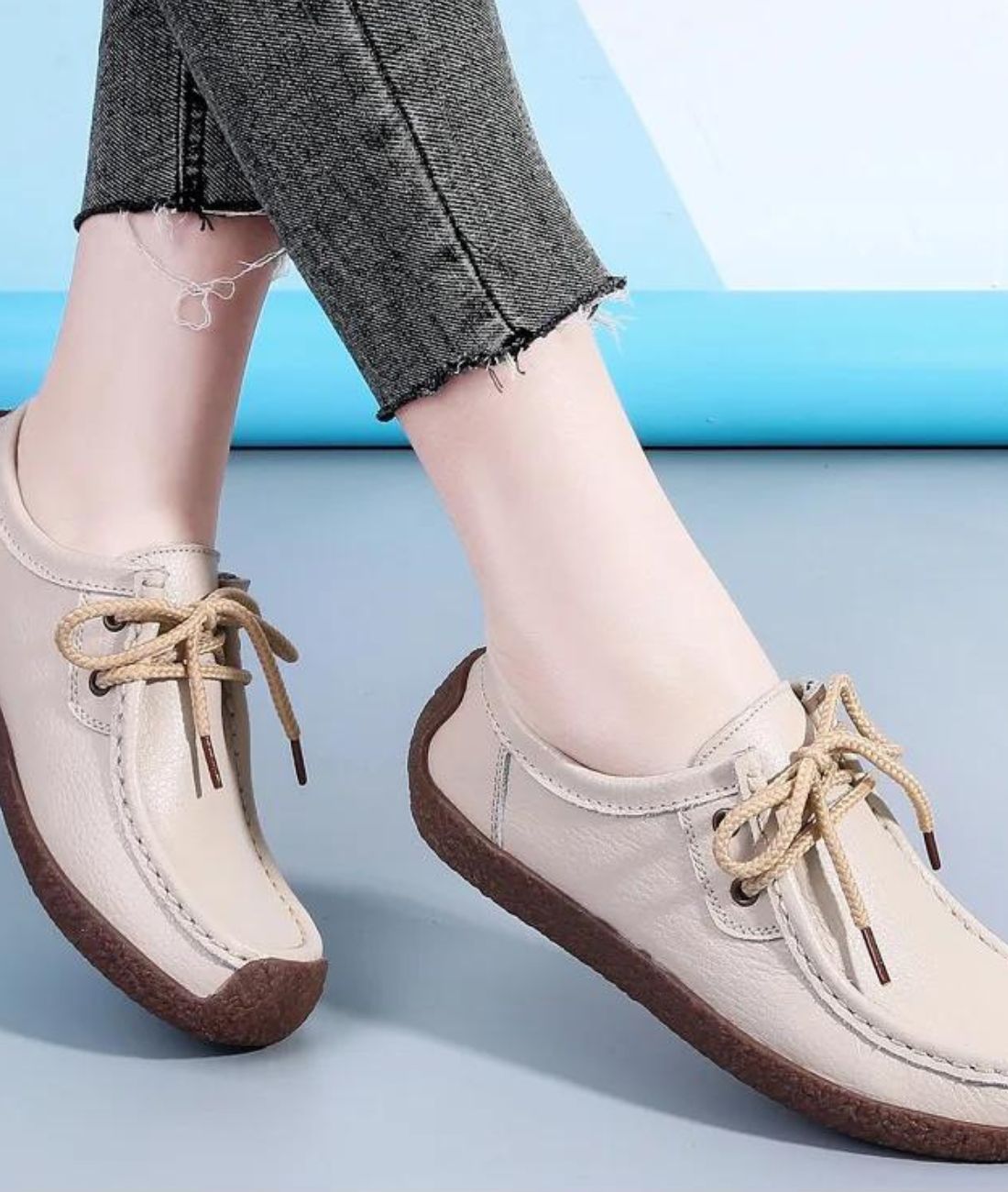 Mocassins Plats À Lacets Pour Femme