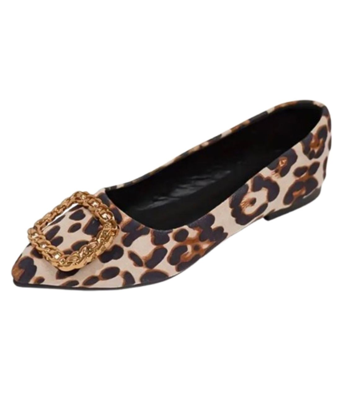 Mocassin Plat en Cuir Léopard Classique – Femme