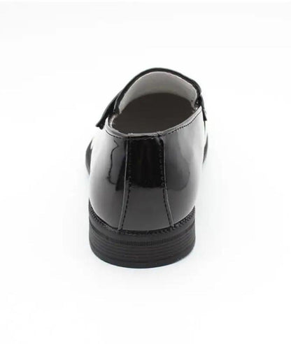 Mocassin Polyvalent en Effet vernis Noir Profond – Garçon
