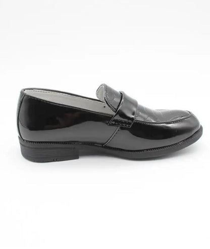 Mocassin Polyvalent en Effet vernis Noir Profond – Garçon