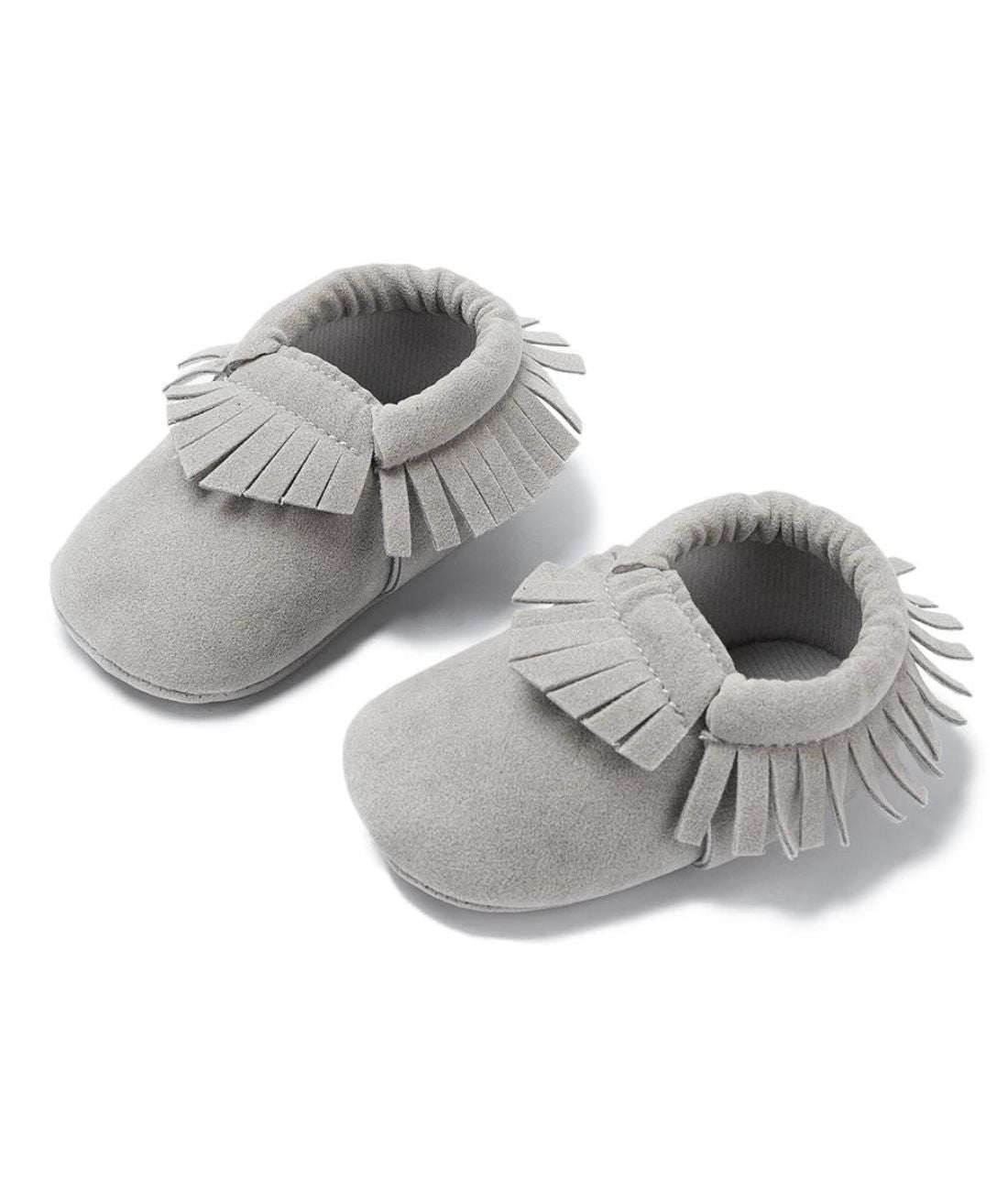 Mocassin Premiers Pas en Coton Gris Tendre – Bébé