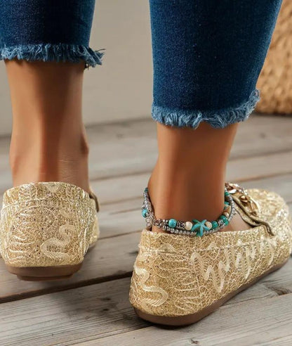 Mocassins Printemps Été Pailletés Pour Femme