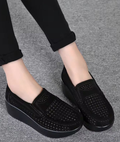Mocassins Respirants À Talons Compensés Pour Femme