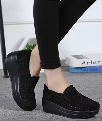 Mocassins Respirants À Talons Compensés Pour Femme