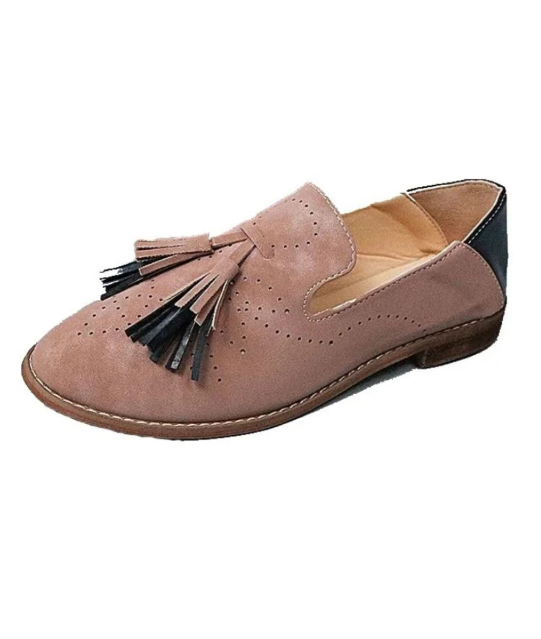 Mocassins Rose Et Bleu À Glands Pour Femme
