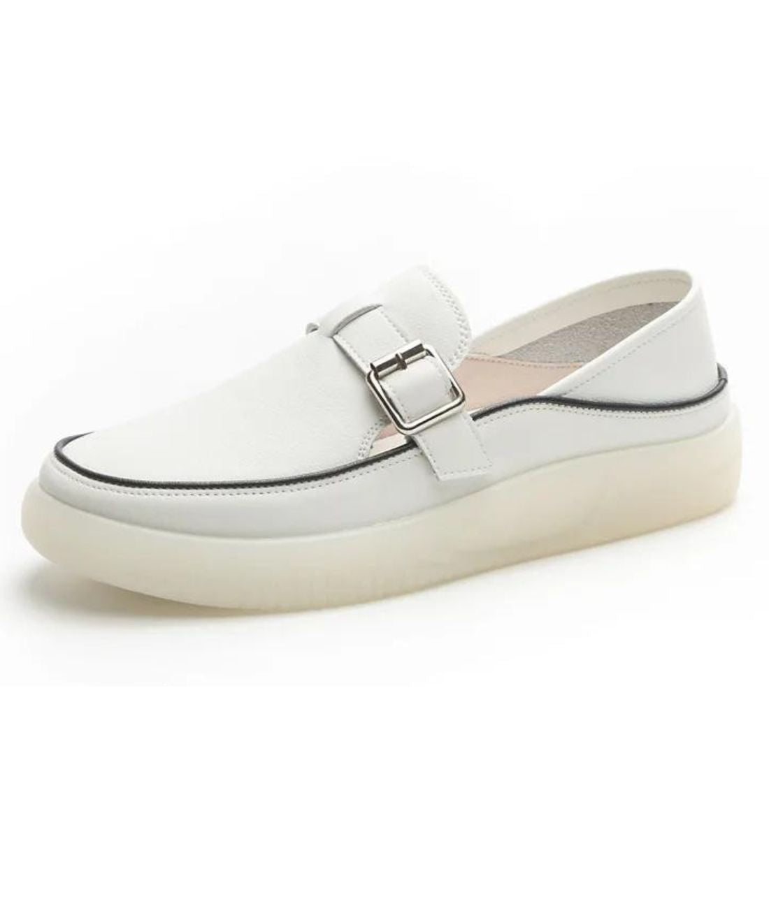 Mocassins À Semelle Épaisse en Effet cuir Pour Femme