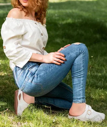 Mocassins Compensés Et Éléments Décoratifs Pour Femme