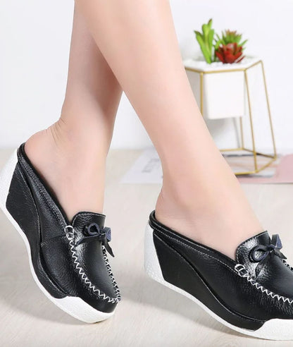 Mocassins À Semelles Compensées Et Motifs Floraux Pour Femme