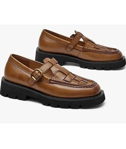 Mocassin Sophistiqué en Effet cuir Noir Profond – Femme