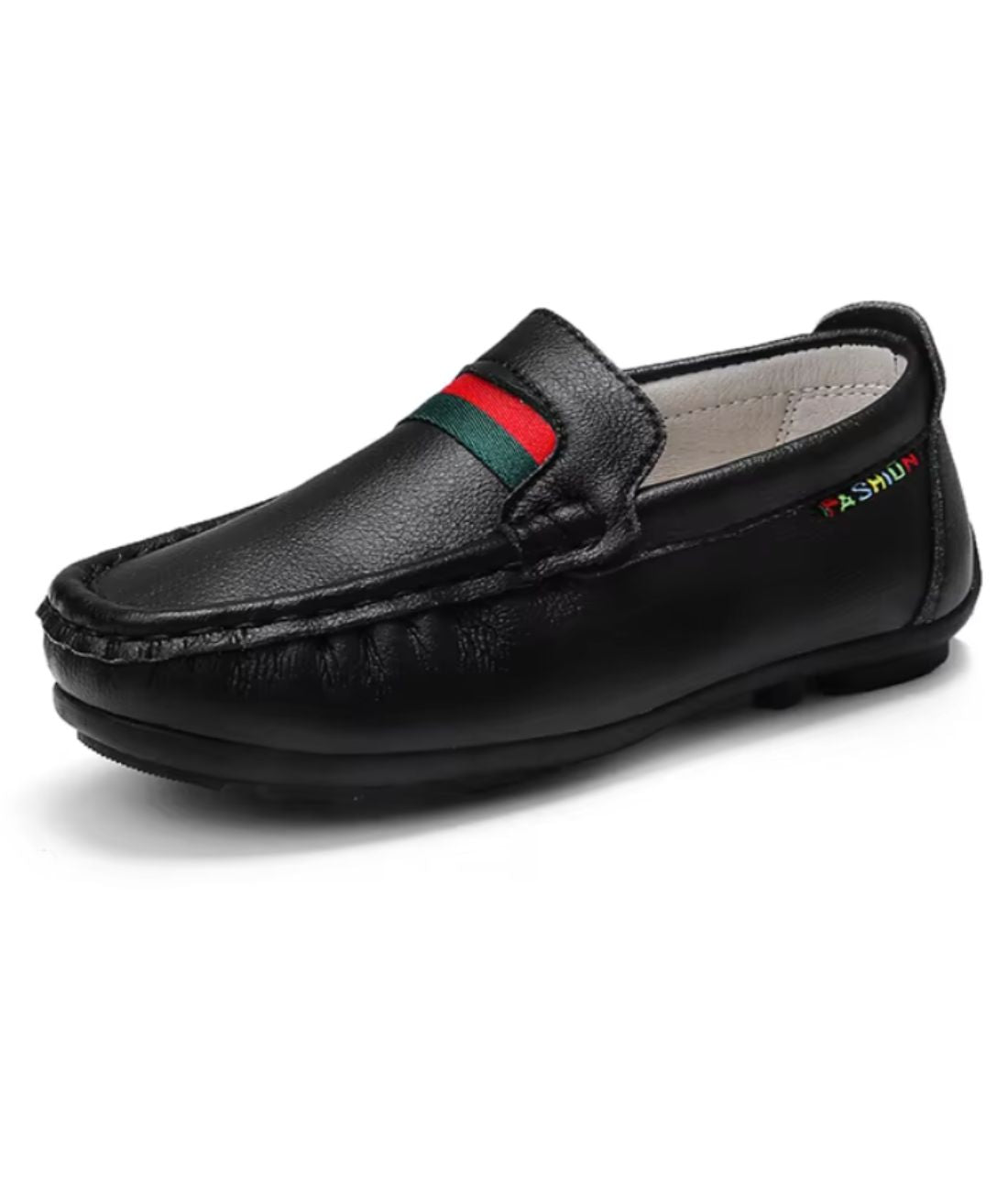 Mocassin Souple en Cuir Rouge Émeraude – Garçons