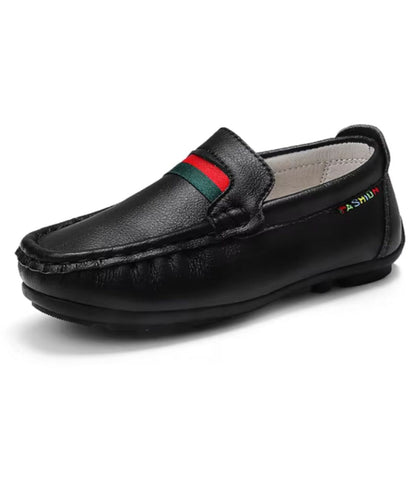 Mocassin Souple en Cuir Rouge Émeraude – Garçons