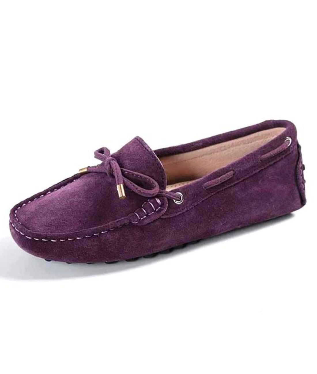 Mocassin Souple en Daim Violet Intense – Femme