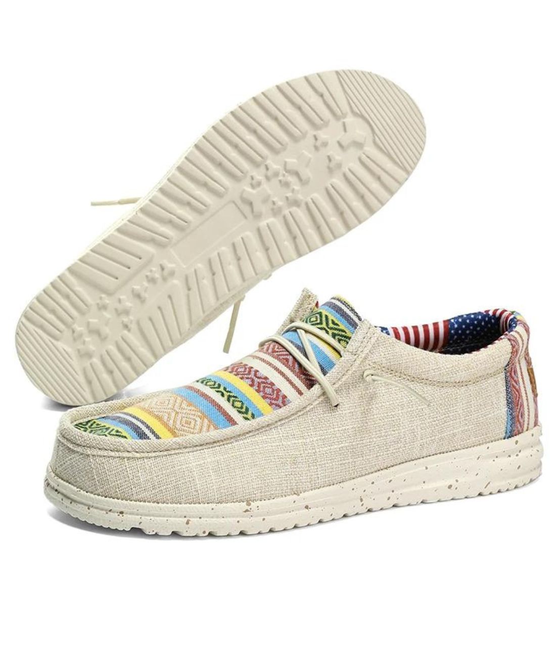 Mocassin Souple en Toile Ivoire – Homme