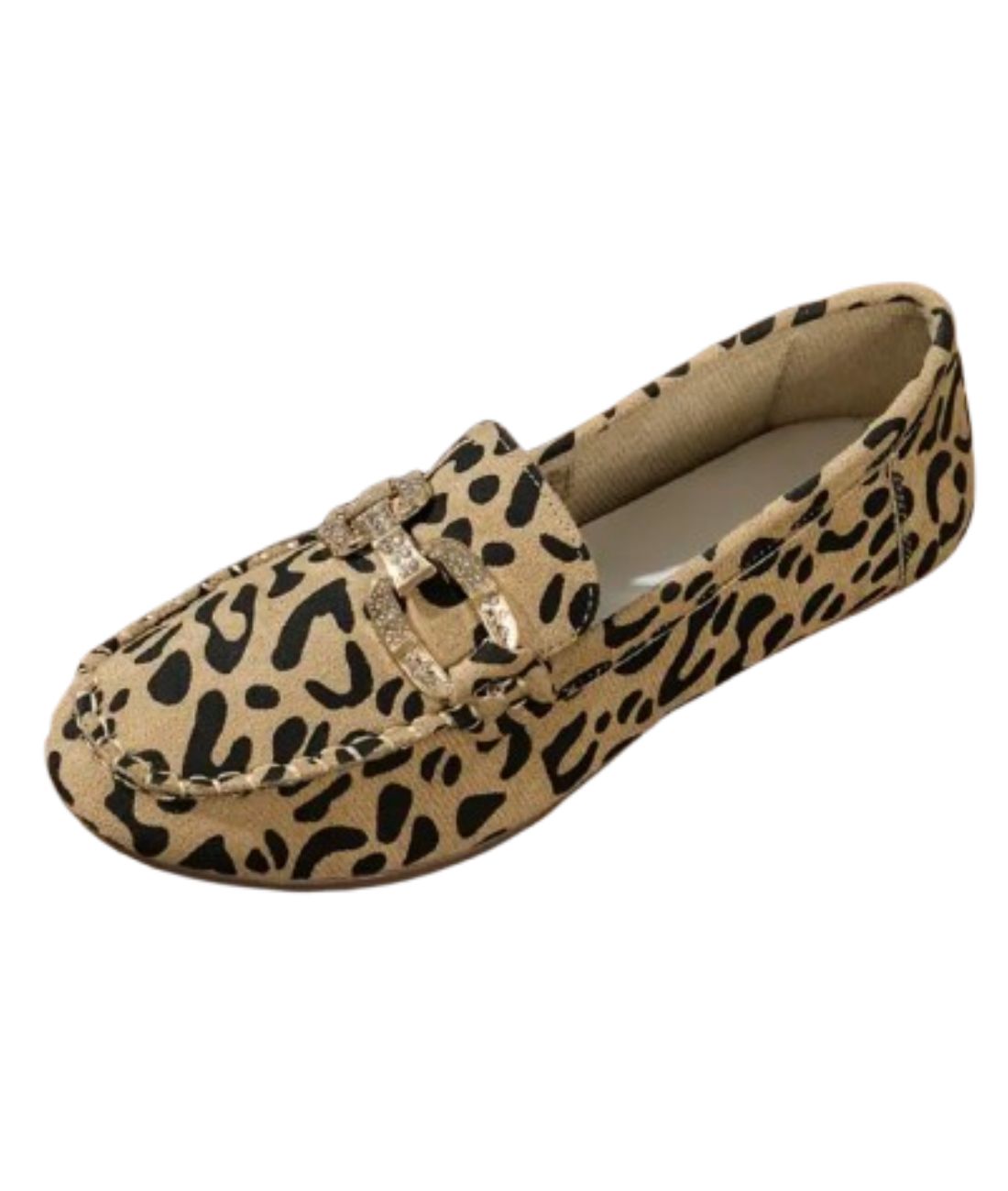 Mocassin Souple en Cuir Imprimé Léopard – Femme