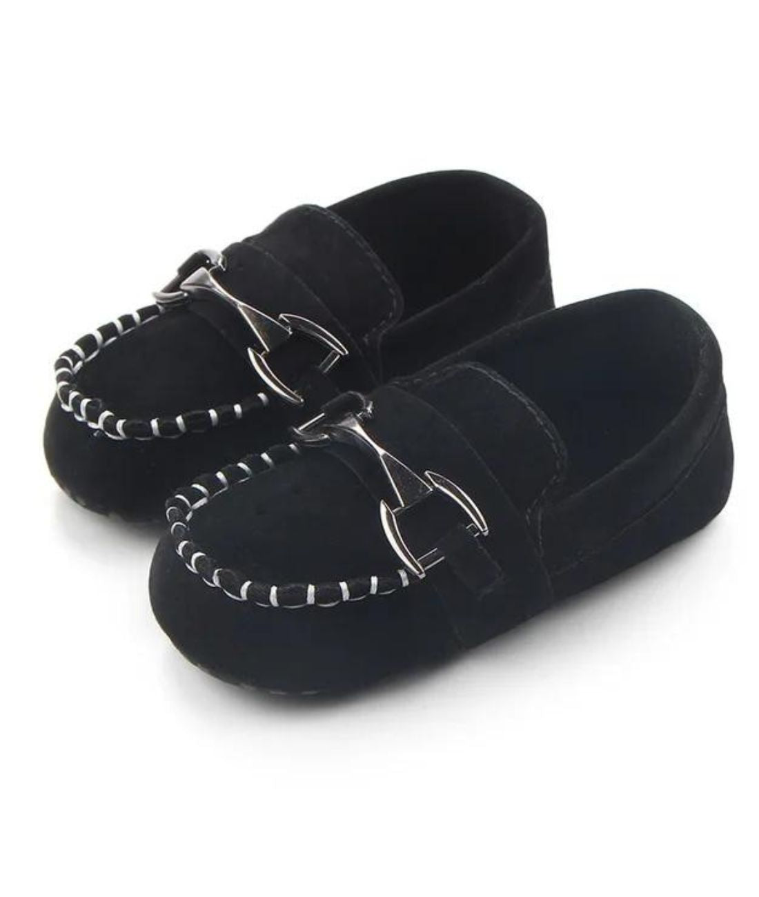 Mocassin Souple en Cuir Noir Profond – Garçon