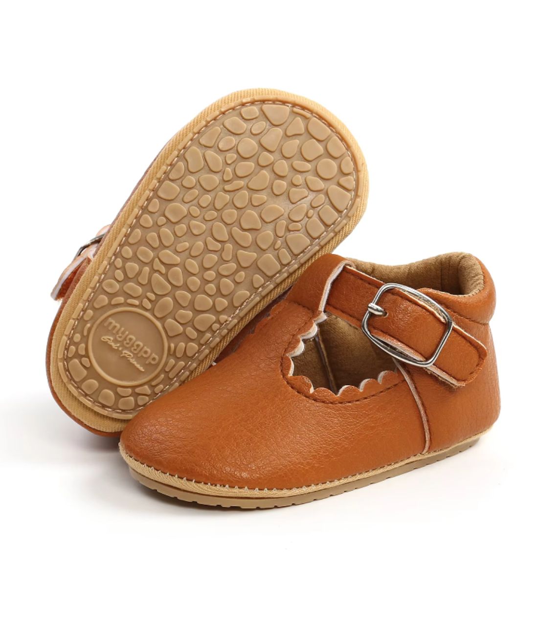 Mocassin Souple en Simili Cuir Marron Camel – Fille