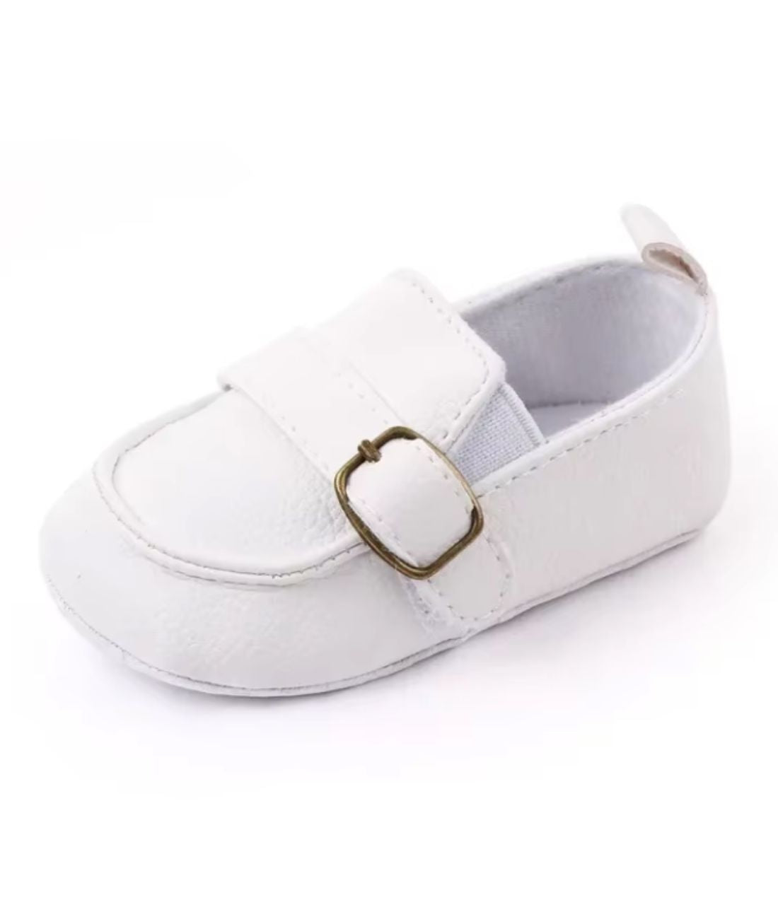 Mocassin Souple Ouvert en Cuir Blanc Éclatant – Fille