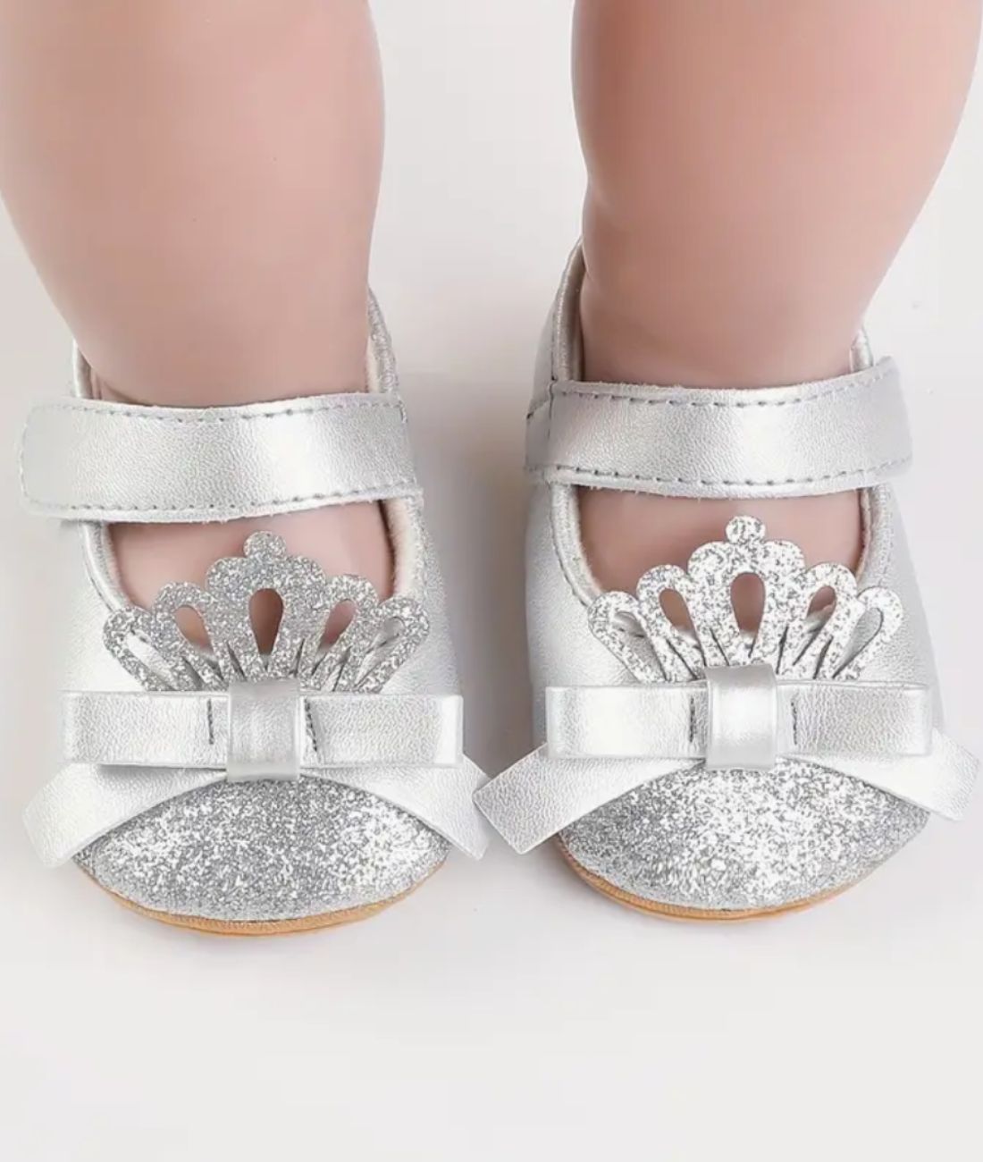 Mocassin Souple en Paillettes Argenté Scintillant – Fille