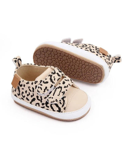 Mocassin Souple en Cuir Léopard – Fille