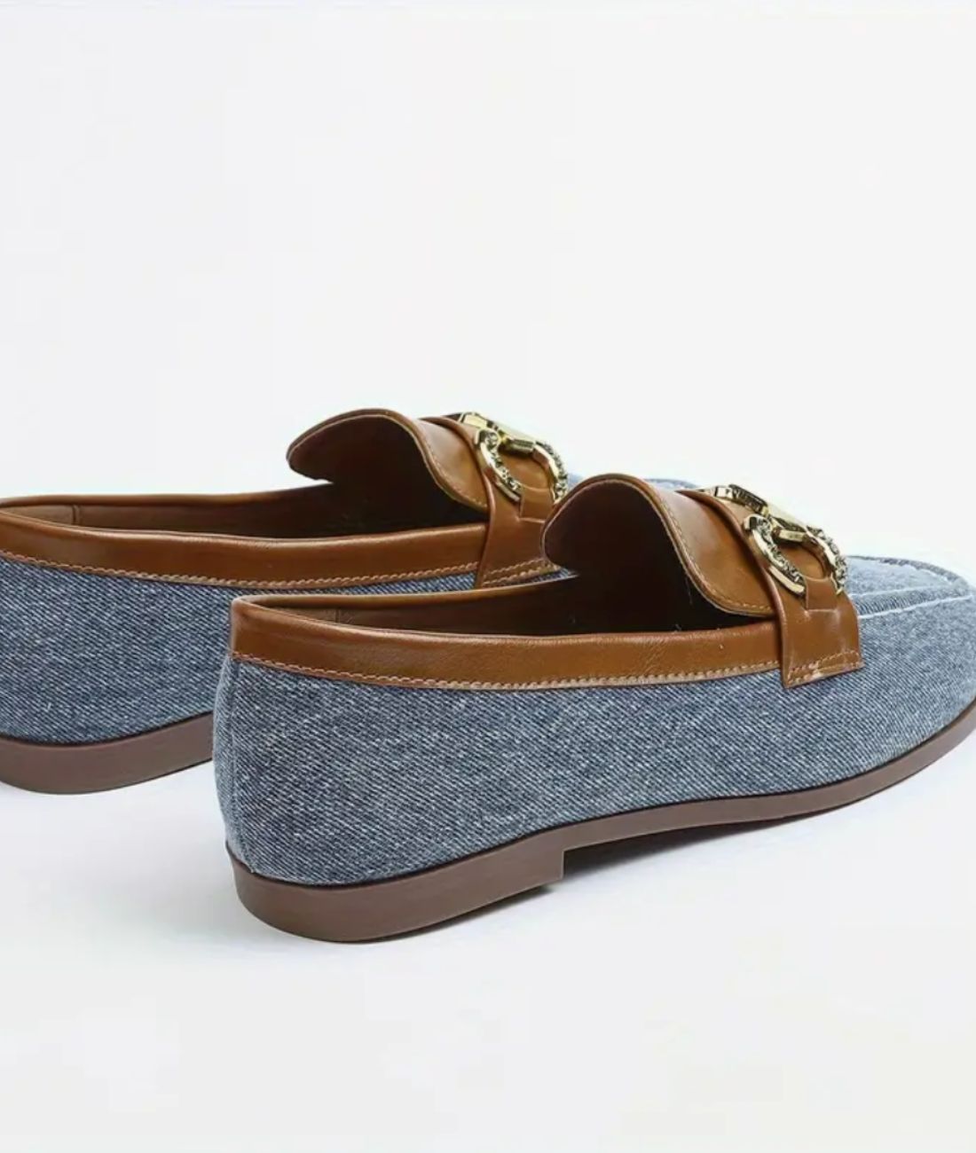 Mocassin Souple Style Bateau en Jean Bleu Denim – Femme