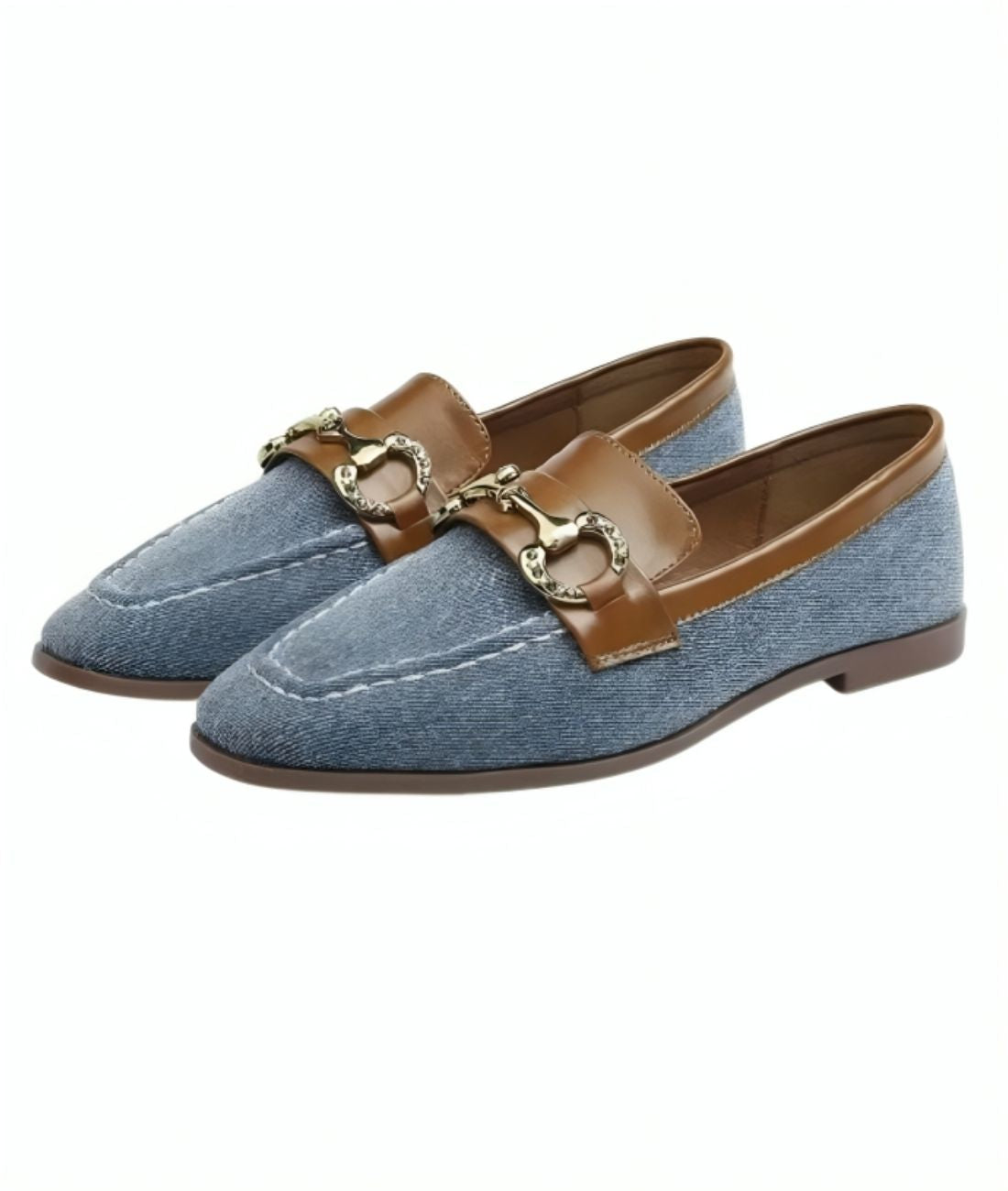 Mocassin Souple Style Bateau en Jean Bleu Denim – Femme