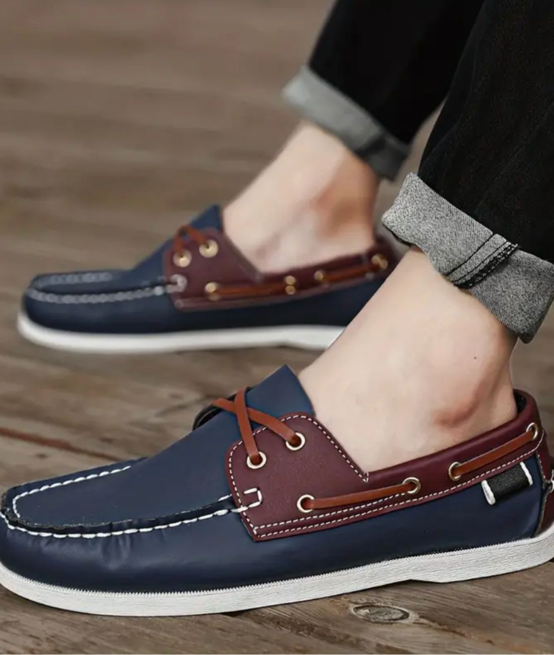 Mocassin Souple en Cuir Synthétique Beige Sable – Homme