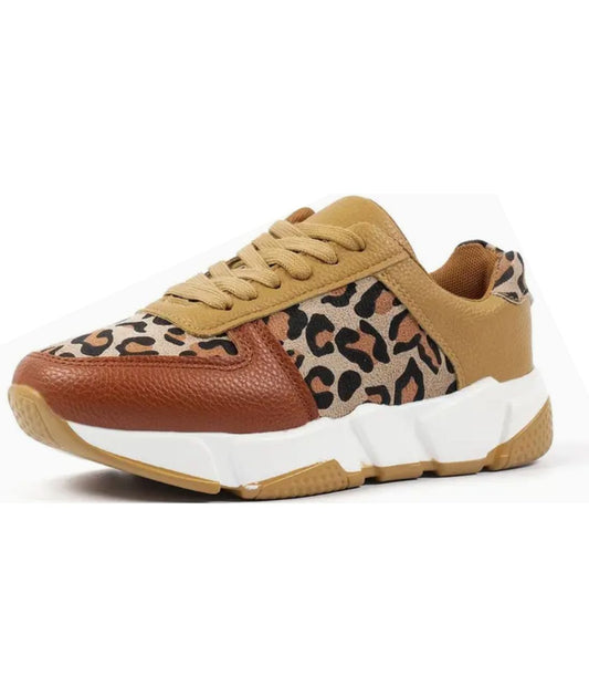 Mocassin Sport en Maille Léopard Tricolore – Femme