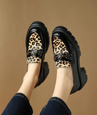 Mocassin Style British en Cuir Léopard – Femme