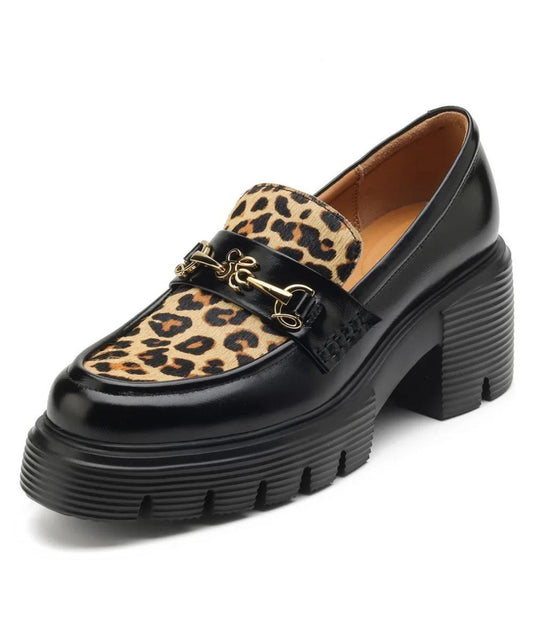 Mocassin Style British en Cuir Léopard – Femme