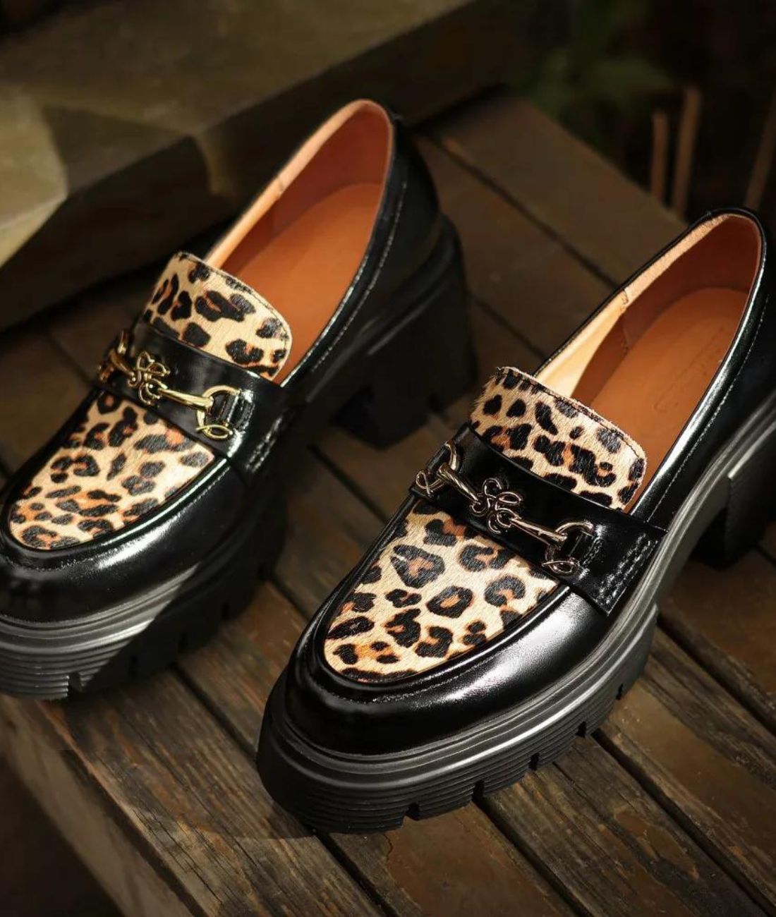 Mocassin Style British en Cuir Léopard – Femme