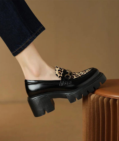 Mocassin Style British en Cuir Léopard – Femme