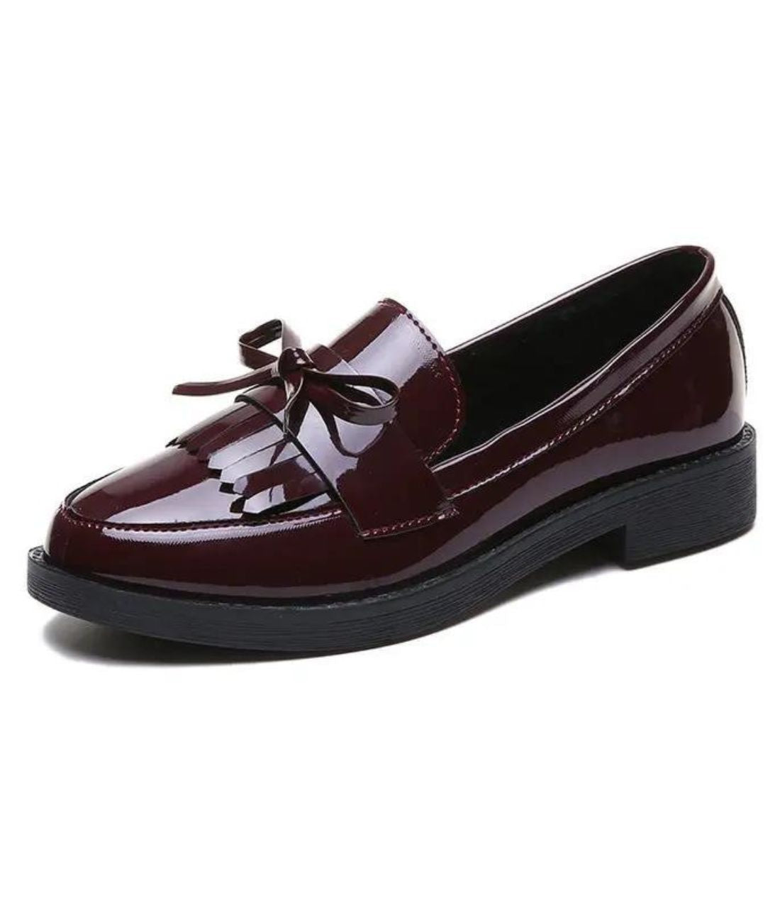Mocassins À Talons Carrés Avec Frange Dans Le Style Vintage
