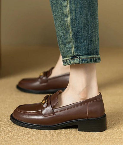 Mocassins À Talons en Effet cuir Pour Femmes
