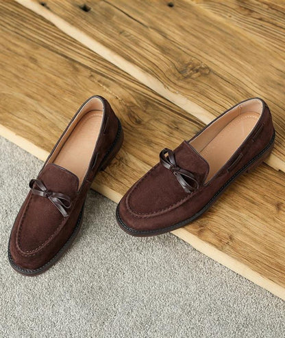 Mocassins À Talons en Effet cuir Style Rétro Pour Femmes
