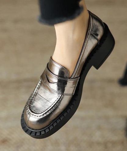 Mocassins À Talons À Semelle Épaisse Noire Pour Femmes