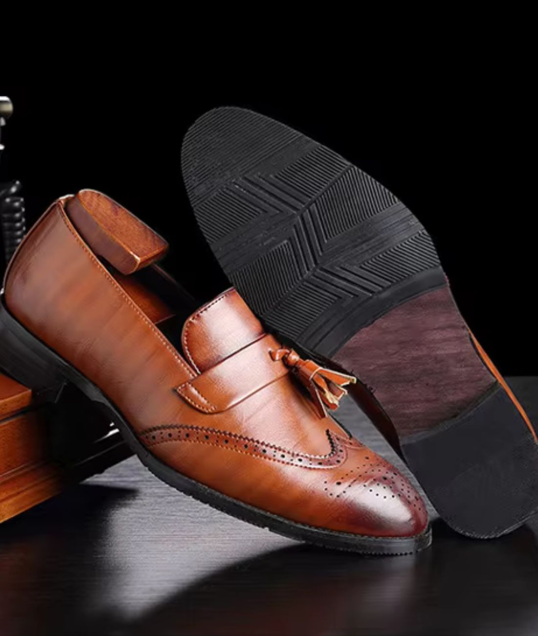Mocassins À Tête Pointue À Glands Pour Homme