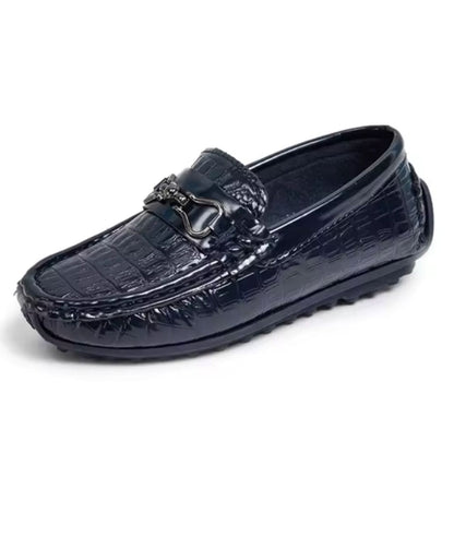 Mocassin Garçon Effet vernis Noir Profond