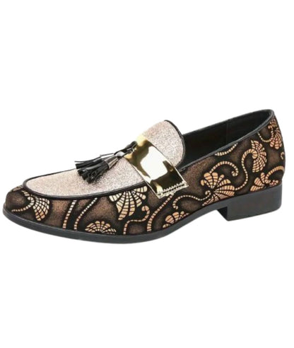 Mocassin à Glands en Effet vernis Noir Profond – Femme