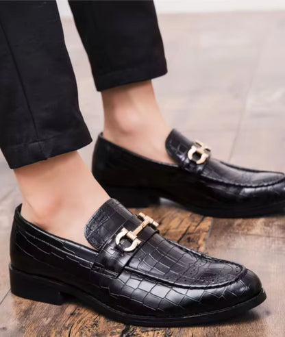 Mocassin Effet vernis Noir Profond – Homme