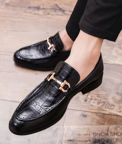 Mocassin Effet vernis Noir Profond – Homme