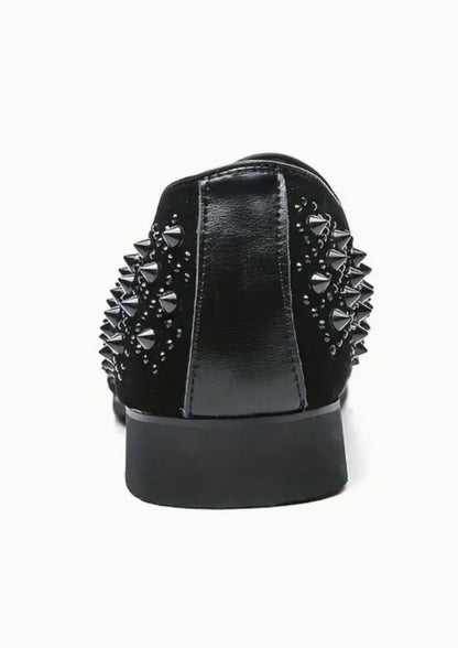 Mocassin à Piques - Effet vernis Noir Profond