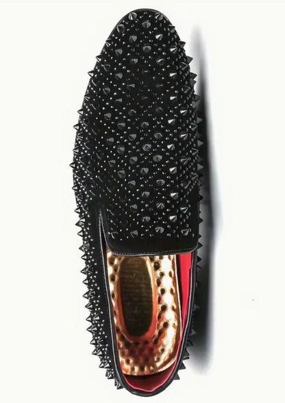 Mocassin à Piques - Effet vernis Noir Profond